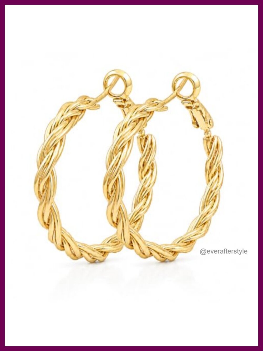 14K Gold Plated Twist Hoop Earrings for Women Hypoallergenic Spring Clasp